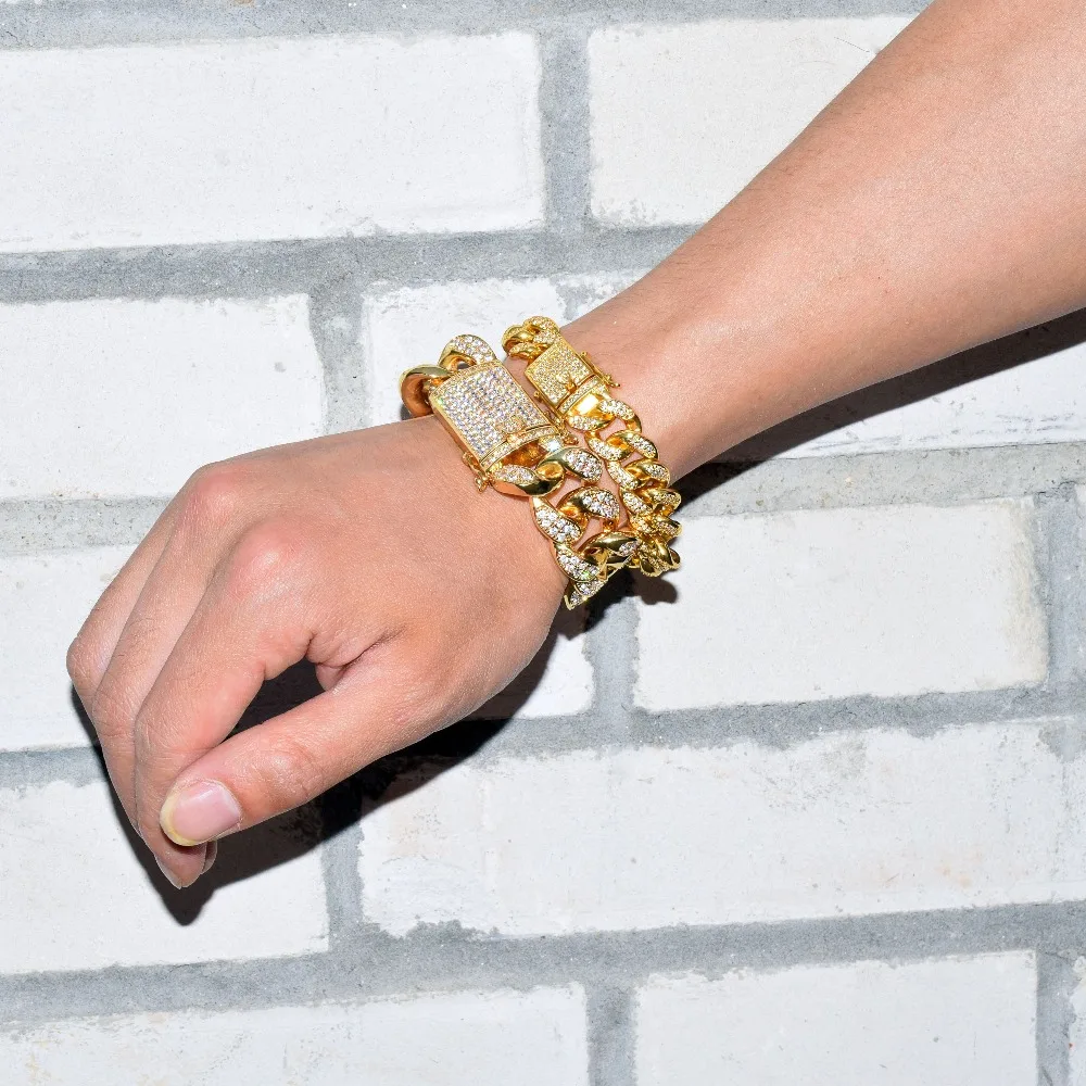 Bubble Letter Cuban Link Bracelet For Men Real Gold Plated Hip Hop Bubble Letter Cuban Link Bracelet For Men Real Gold Plated Hip Hop