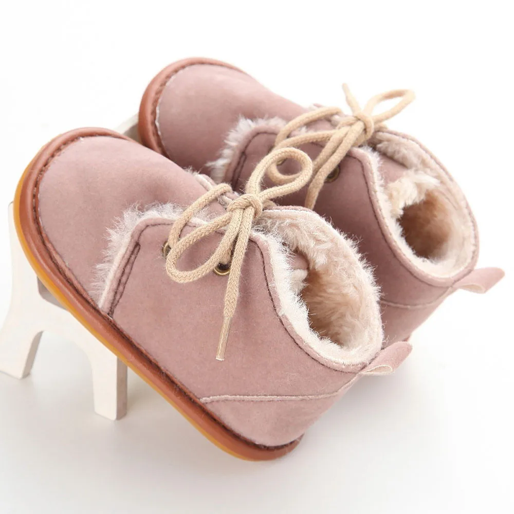 for 0-18 Months,Clode/® Baby Toddler Infant Snow Boots Shoes Rubber Lace Up Boots Sole Prewalker Crib Shoes
