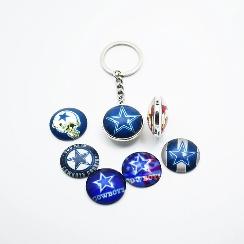 

10PCS New Style Sport Team Accessories Key Chain Football Dallas Cowboys Jewelry Key Chain