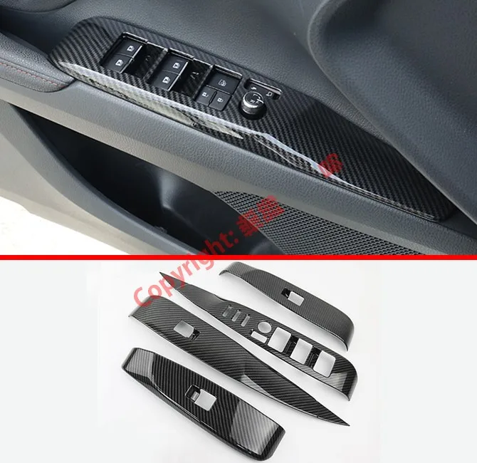 

Carbon Fiber Style Interior Door Window Buttons Cover Trim For Toyota Camry MK8 2018 2019 Car Accessories Stickers