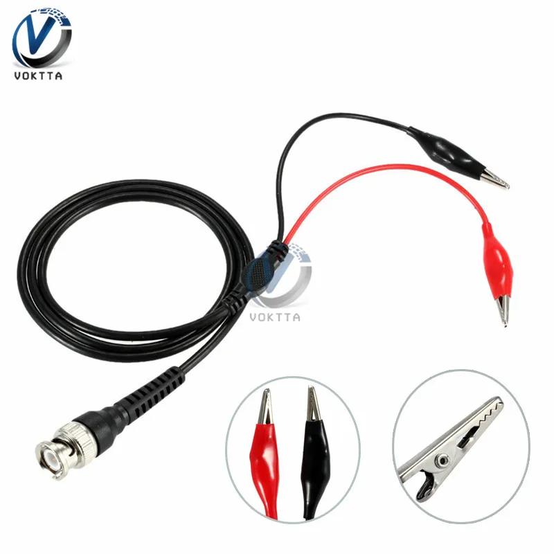 Oscilloscope BNC Male Plug to Dual Alligator Clip Oscilloscope Test Probe Lead Cable 1m 500V 5A for Electrical Working afbeelding