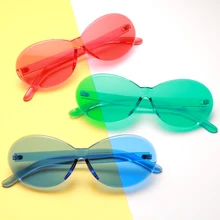 Brand Design Sunglasses Women New Retro Colorful Oval Transparent Fashion Sun Glasses UV400 DropShipping