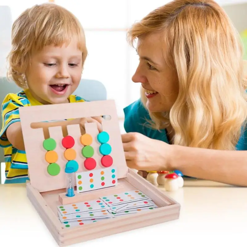 

Kids Wooden Montessori Teaching Aids Puzzle Toys Logical Thinking Training