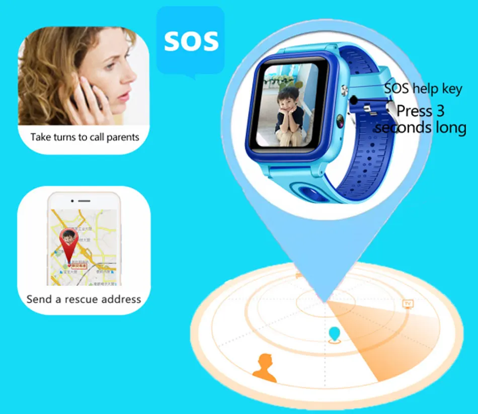 SALFRESA L60 Children Smart Watch Waterproof IP67 Color Touch Screen 1.33'' Baby Safety Kids AGPS LBS Smart Bracelet for Child-6