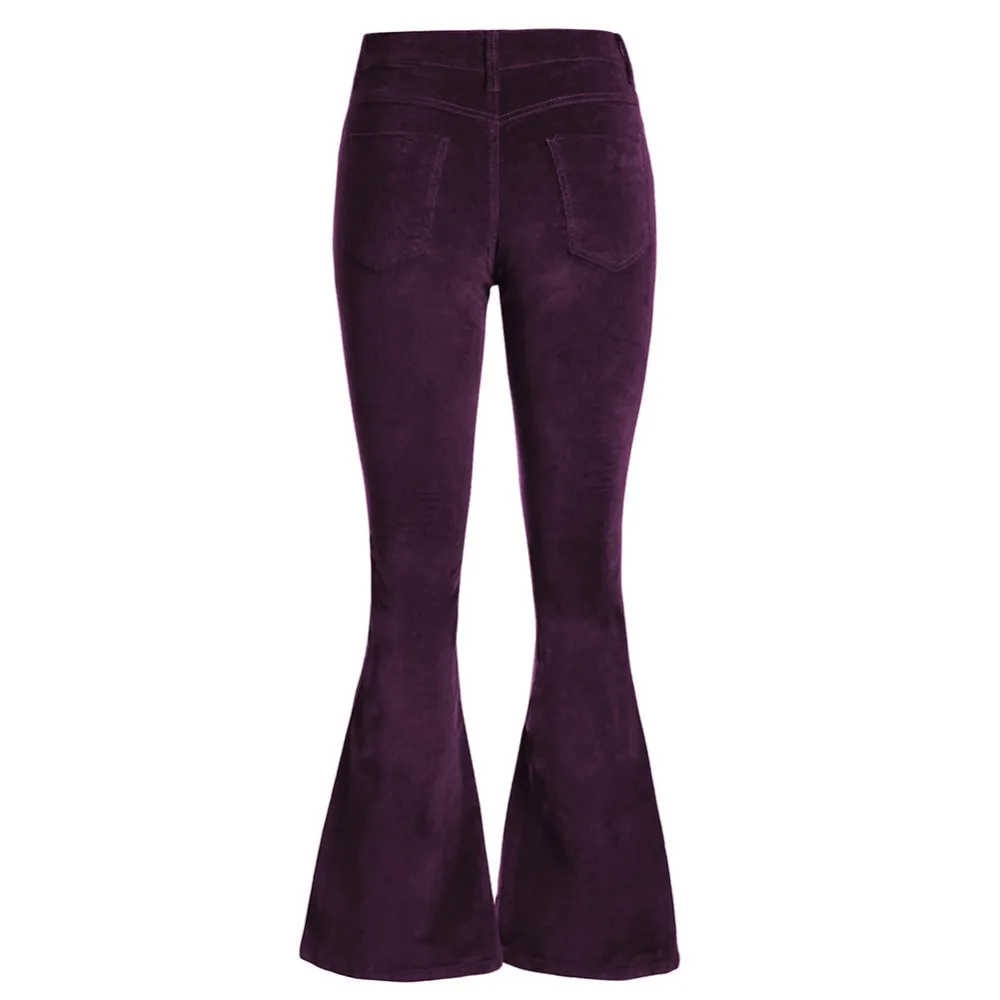 Purple corduroy flare pants Clearance