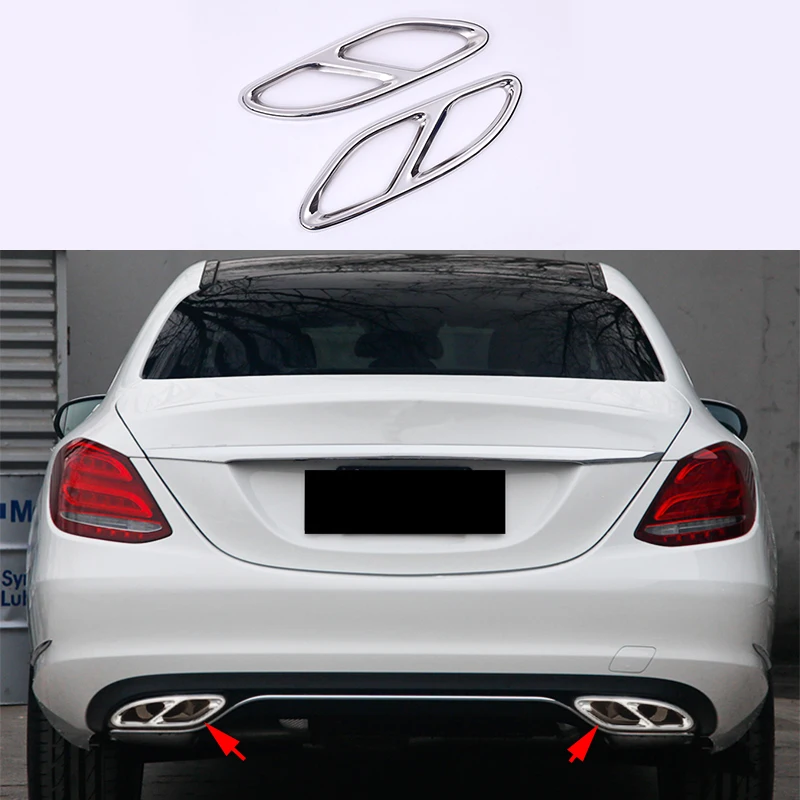 2 шт. накладки на выхлопную трубу Mercedes-Benz A B C E CLA GLE GLS Class W205 W213 X205 W246 W176 | Автомобили