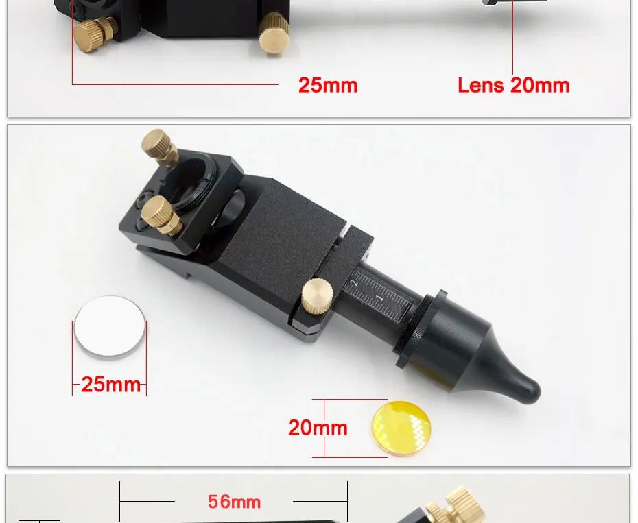 CO2 лазерная головка для Фокус фокусным 20 мм FL 63.5 мм и зеркало 25 мм интегративной крепления Набор для лазерная гравировка machineg