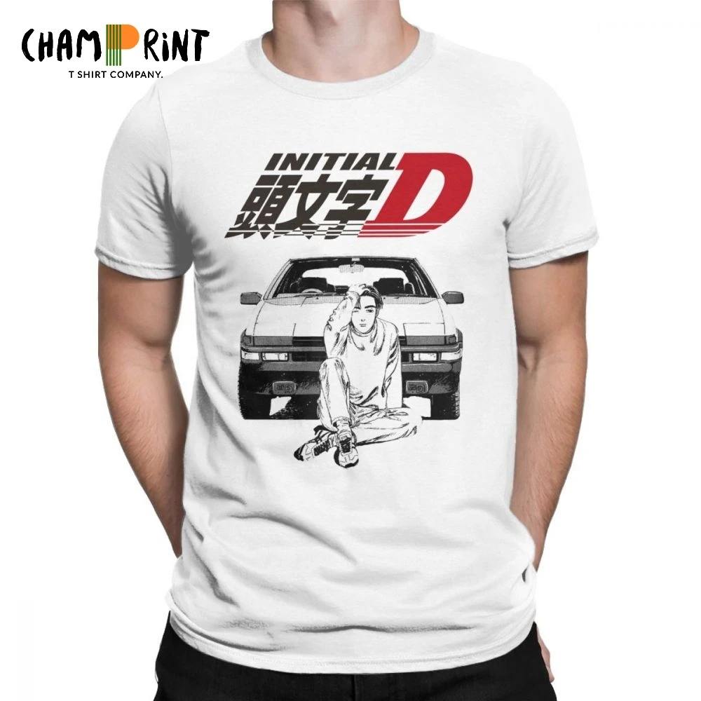 

Initial D T-Shirt Drift Movie Anime Fashion Car Japanese Streetwear Men's T Shirts Vintage Tees 100% Cotton Original Clothing