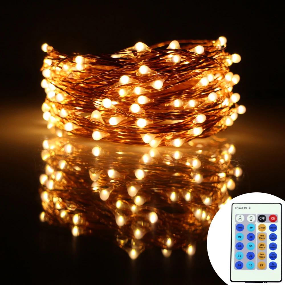 49Ft 15m 150Leds Copper Wire LED String Lights Christmas Starry Fairy Lights Decoration Party+ ...