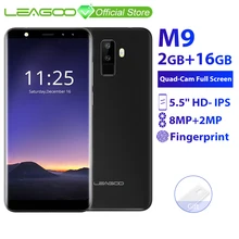 Leagoo M9 3 г смартфон 5." 18:9 полный Экран четыре-камеры Android 7.0 mt6580a 4 ядра 2 ГБ+ 16 ГБ 2850 мАч отпечатков пальцев мобильный телефон