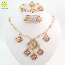 Золотой цвет модный Африканский костюм вечерние свадебные аксессуары комплекты ювелирных изделий для женщин