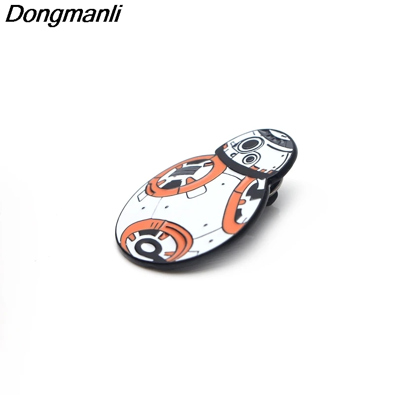 P2597 Dongmanli крутой BB-8 робот эмалированные булавки и броши для женщин и мужчин Нагрудный значок для рюкзака подарки