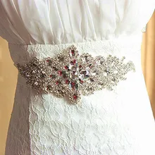 Горячая Белый Цветочный Кристалл Rhinestone Свадебное Платье Ремень Cummerbunds Пояс Пояс ремень Оголовье Ручной Работы Свадебные Аксессуары