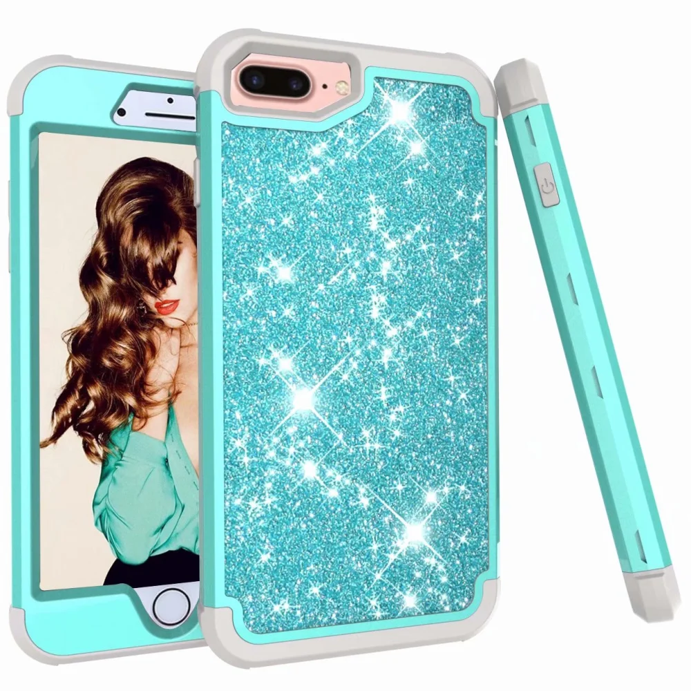 1pcs Glitter Cover For iPhone 6S 6S Plus Full Body Protection 3 Layer