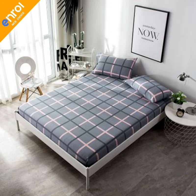 

100% Cotton Colorful Bed Sheet Cute Animal Bed Cover Checked Bedsheet Fitted Sheet Mattress Cover pillowcase 14 Colors