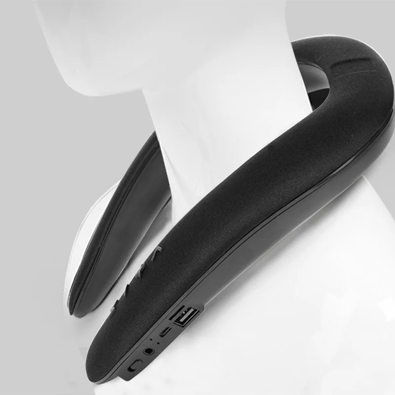 

New stereo wireless Bluetooth wearing U-neck speaker neck-hanging microphone 3D outdoor running travel Bluetooth speaker