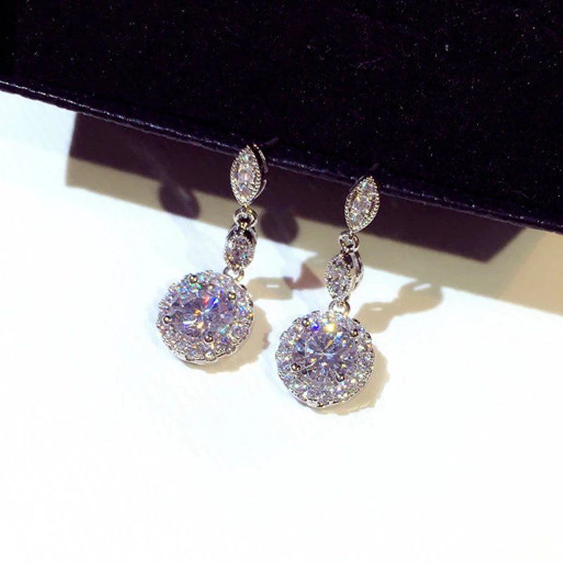 

Shinny Big Zircon Drop Earrings long tassel Dangle Earrings for Women Crystal Long Drop Earrings Brinco boho pequeno