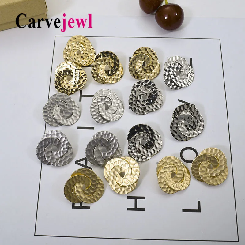 Простые металлические серьги Carvejewl корейские уникальные дизайнерские круглые