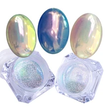 1 шт голографическая Аврора дизайн ногтей зеркало Блеск порошок Русалка хром пигмент хлопья пыль декоративный гель лак Маникюр JI354