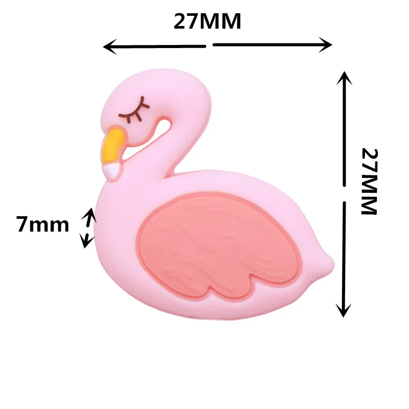 Joepada 10 шт./лот силиконовые бусины розовый Лебедь Фламинго Форма делая детский аксессуар для прорезывания зубов Аксессуары Уход Детская Игрушка прорезыватель