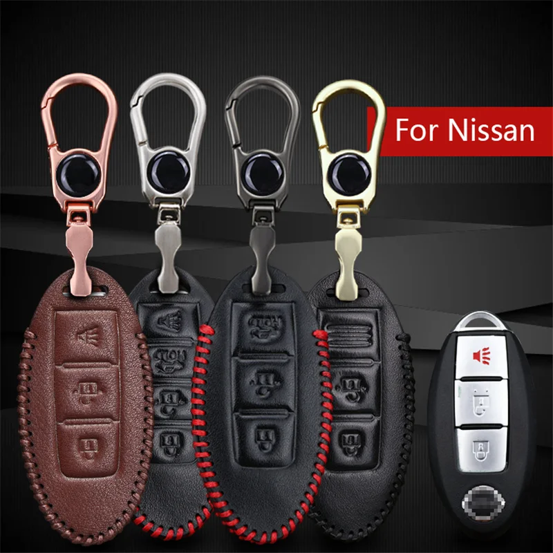Умный чехол для Nissan Key из натуральной кожи X trail T31 T32 Qashqai J11 Juke Tiida Almera Note|smart key case|nissan