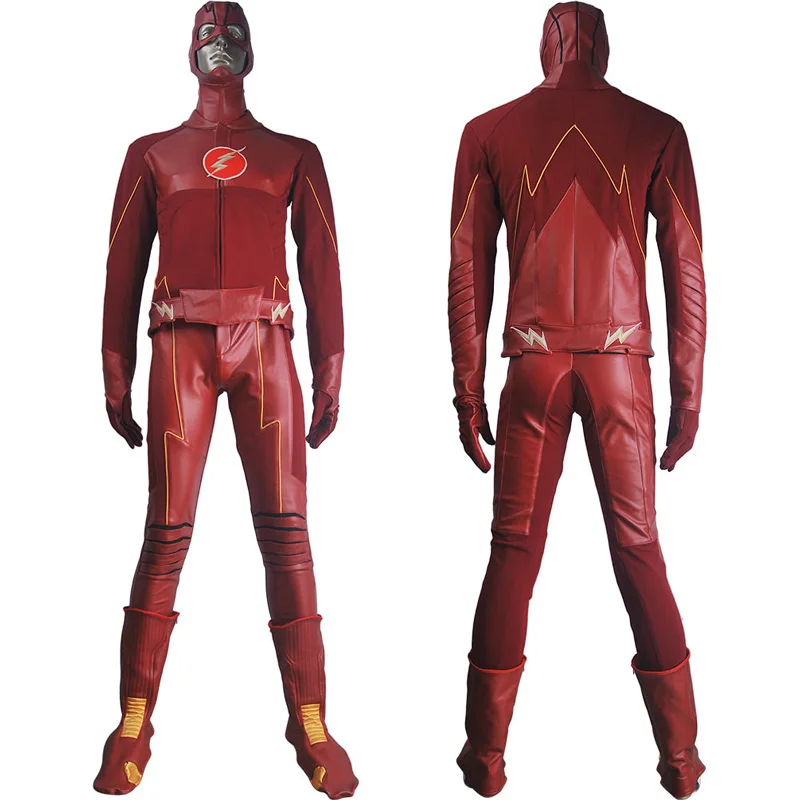 The Flash Costume Adult Mens Justice League Superhero Fast Ship S M L XL