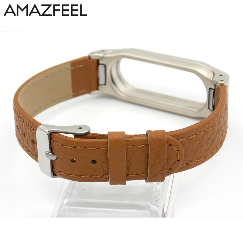 

MiBand 2 Belt Leather Wrist Band for Xiaomi Mi band 2 Strap Genuine Leather Screwless Bracelet Miband 2 Pulseira Smart Accessory