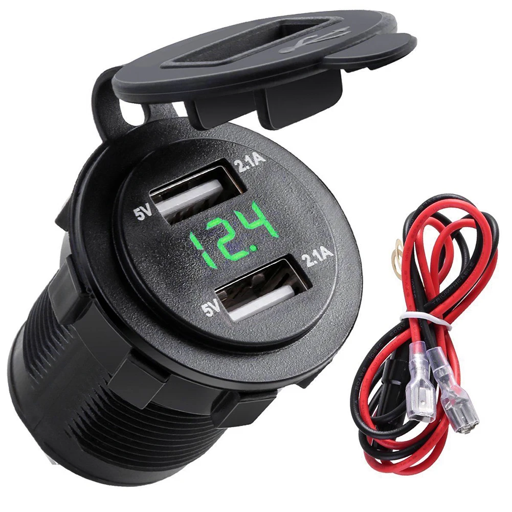 

Dual USB Durable Navigation Mobile Phone Power Outlet Charger Accessories Car Motorcycle Socket Adapter Voltage Waterproof Auto