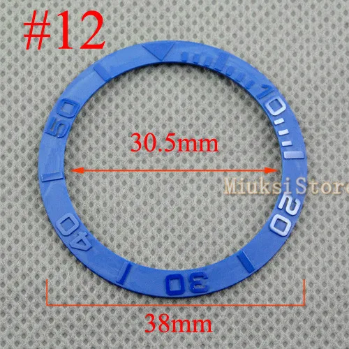 

38mm blue new ceramic bezel blue digital tick mark for men's large dial watch