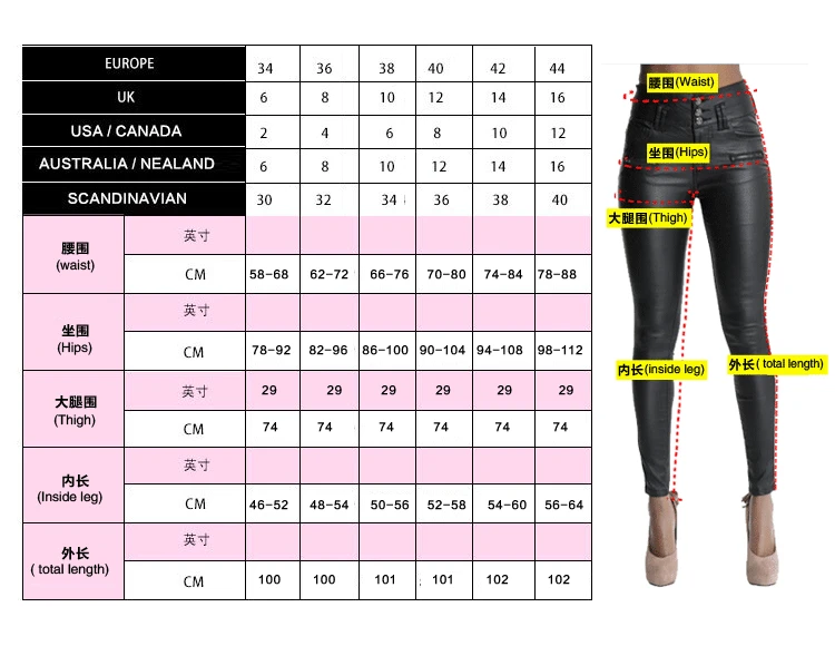 2017, Europe and the United States, women, high waist, self-cultivation, stretch, coating, imitation leather pants, denim, pants, PU, pocket, motorcycle models, wild, (26)