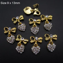 10pcs Glitter Strass heart design nail gold alloy 3d nail art decoration bows chain for nail AM394 10pcs Glitter Strass heart design nail gold alloy 3d nail art decoration bows chain for nail AM394