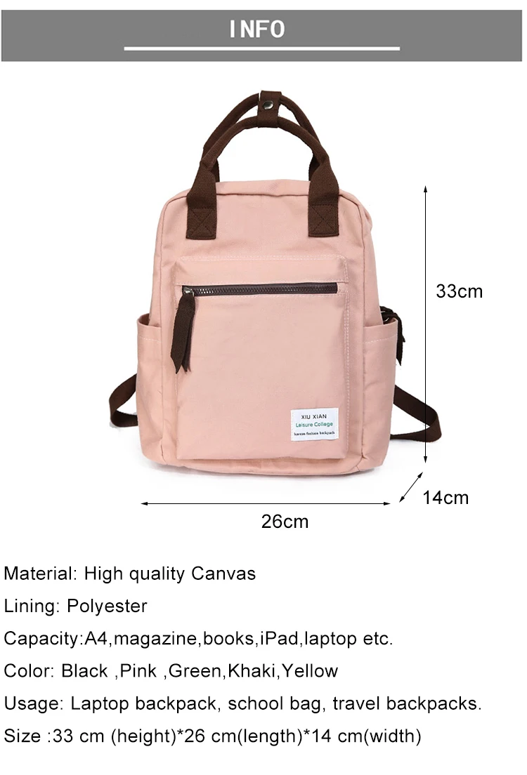 Корейский стиль, холщовый рюкзак для женщин, летний, розовый, черный, рюкзак для путешествий, школьные сумки для девочек-подростков, сумка через плечо, sac a dos