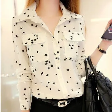 2015 new famous brand style lady lapel long sleeve shirt