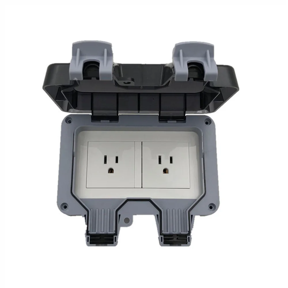 

15A Wall socket Power Supply IP66 Outdoor Switch Workshop Garden Outlet Port Plug Panel Box Household Receptacle
