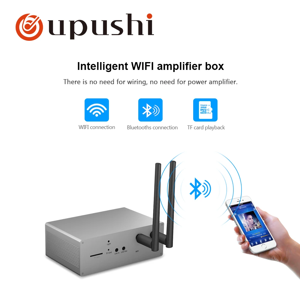 MZ01 MUZO Беспроводной интеллектуальный Wifi модуль усилитель коробка удобное