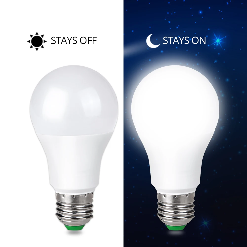 

Light Sensor Bulb Dusk to Dawn LED Lamp Bulb 85-265V 10W 15W E27 B22 Automatic On/Off Outdoor Yard Garage Garden Night Lighting