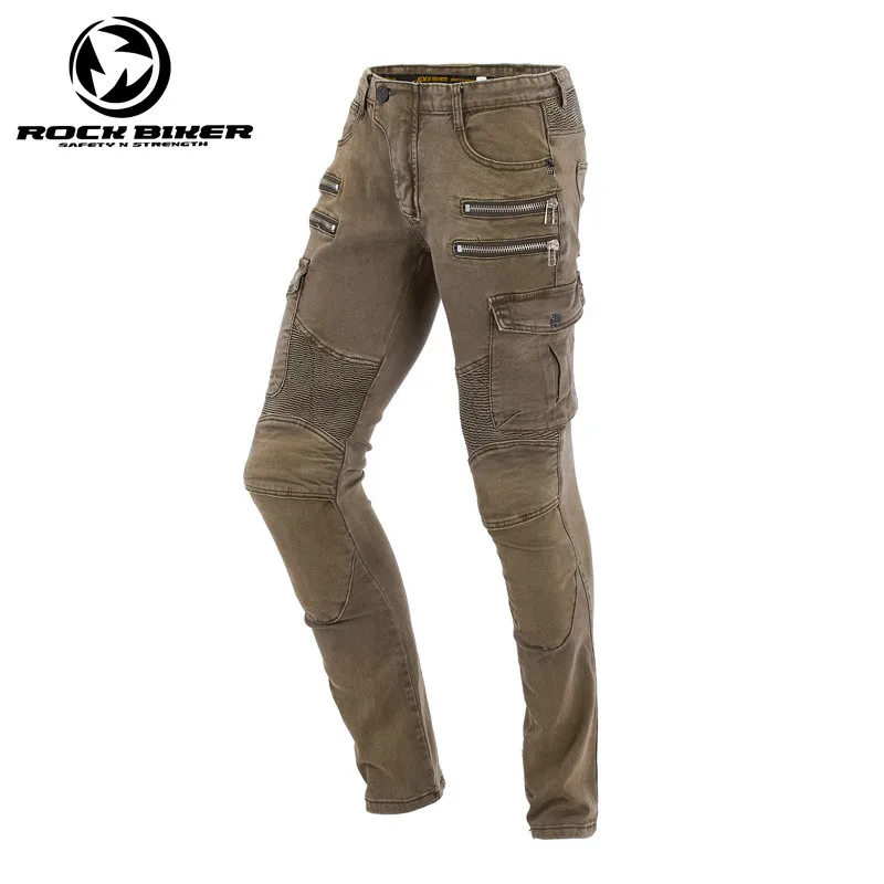 

ROCK BIKER Leisure Jeans Windproof Motorcycle Mens Pants Riding Pantalones Moto Biker Comfortable Protector Knee Pants Motocross