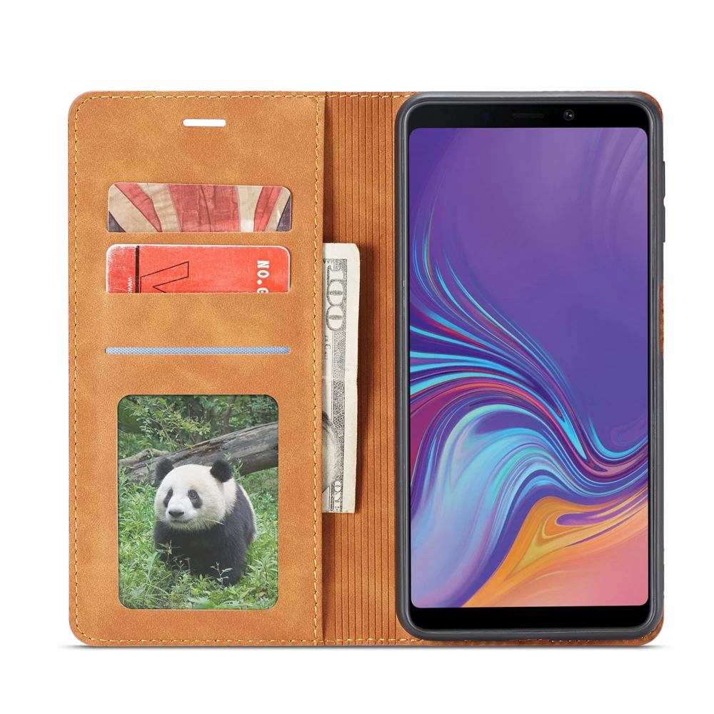Чехлы для Samsung Galaxy A7 2018 A750F визитница кожаный магнитный кошелек флип чехол чехлы