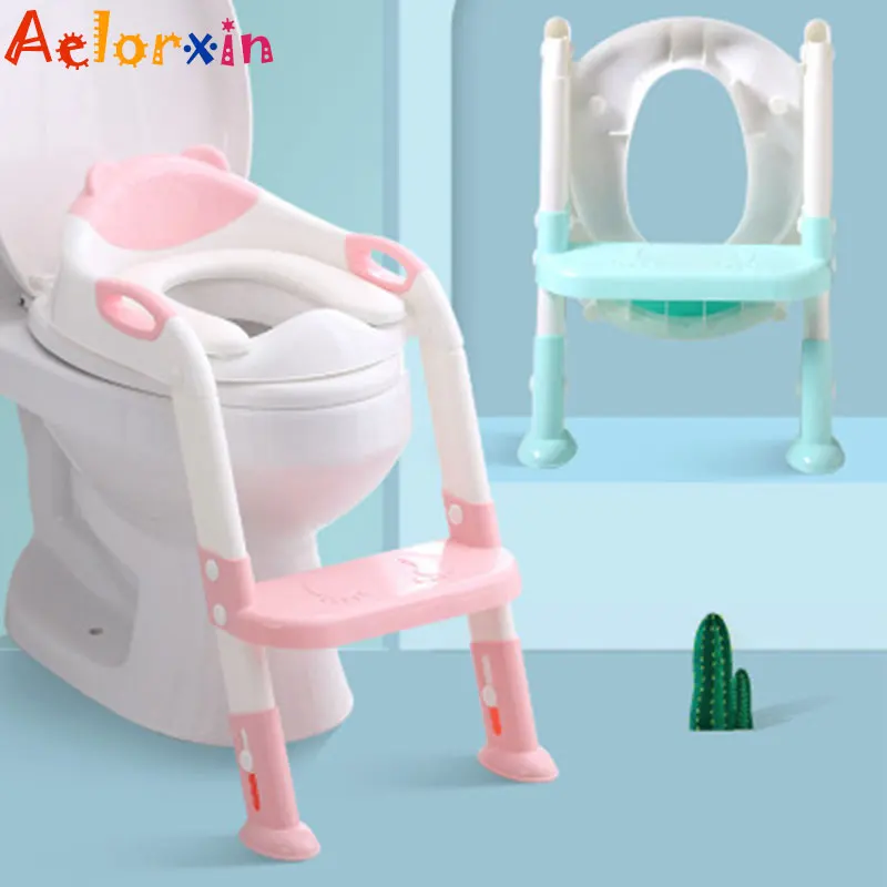  Baby Toilet Ladder Baby Child Potty Toilet Trainer Seat Step Stool Ladder Adjustable Training Chair