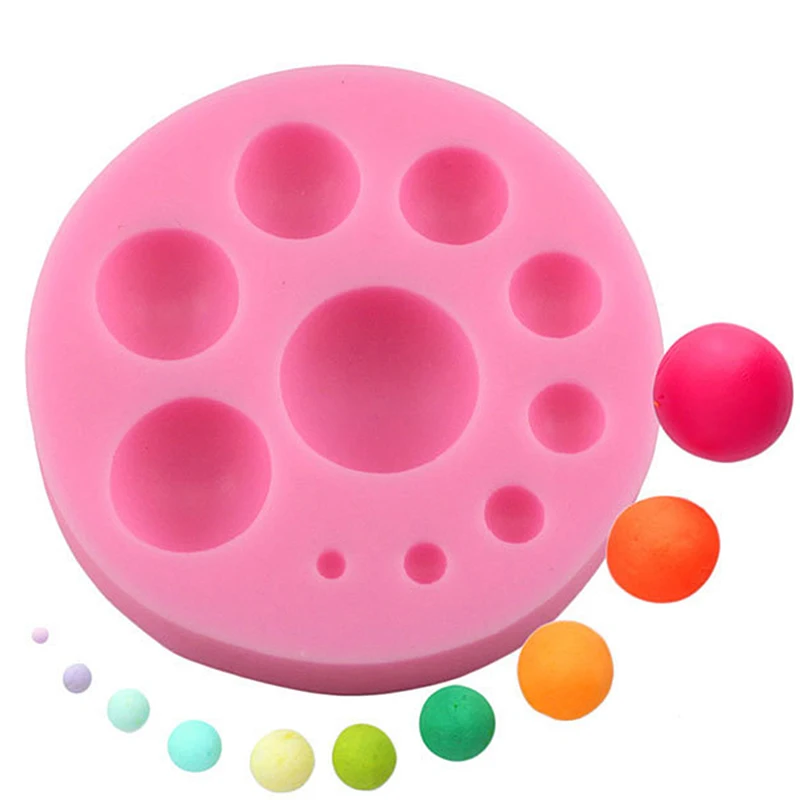 

Sugar craft Circle Shape Pearl Silicone Mold Fondant Mold Cake Decorating Tools Chocolate Mould Handmade Soap Candle Decorating