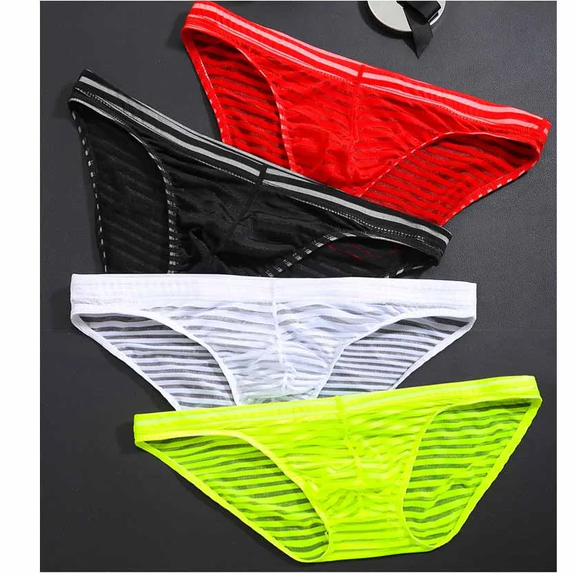 

1pcs Men Sexy Briefs Adult Breathable Mesh Elastic Low Waist Spandex Moisture Wicking Underwear Underpants Apparel