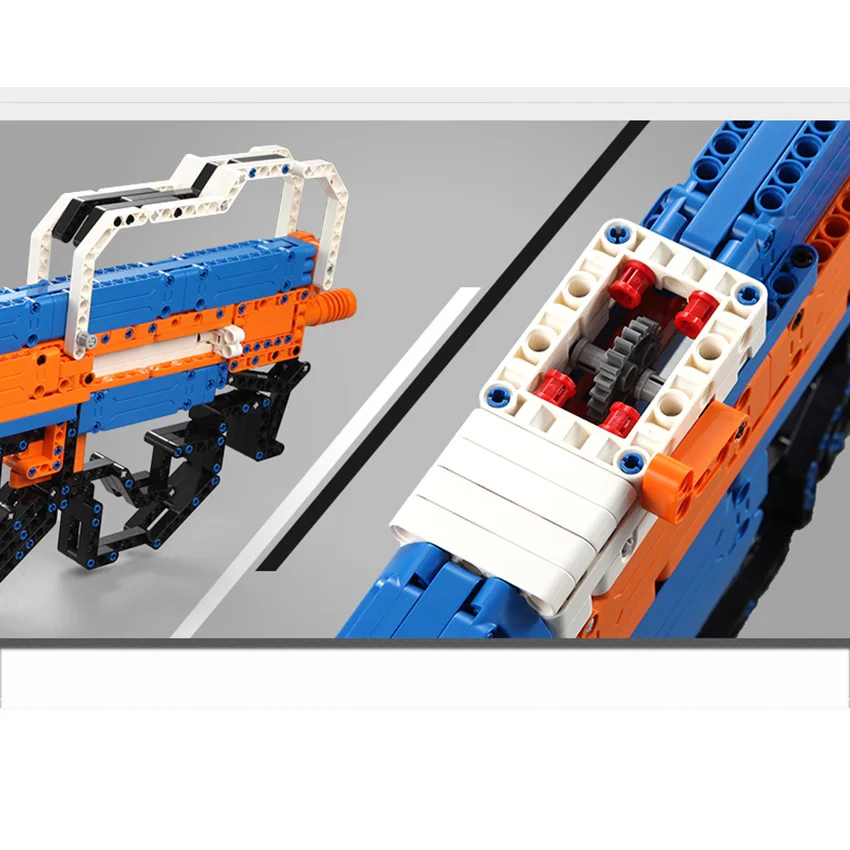 581PCS DIY Building Gun Stacking Blocks Toys P90 Submachine Model Parent Interactive Playset Kit Compatible Legos Gift for Boy
