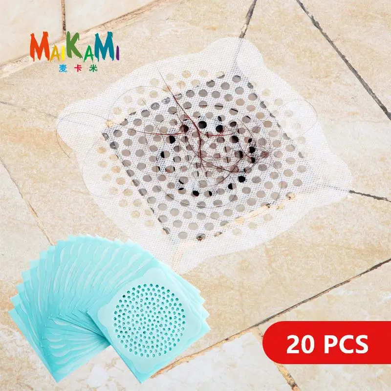 

20Pcs New Kitchen and Bathroom Shower Drain Cover Net Stickers Hair Filter Sink Strainer Kitchen Tools