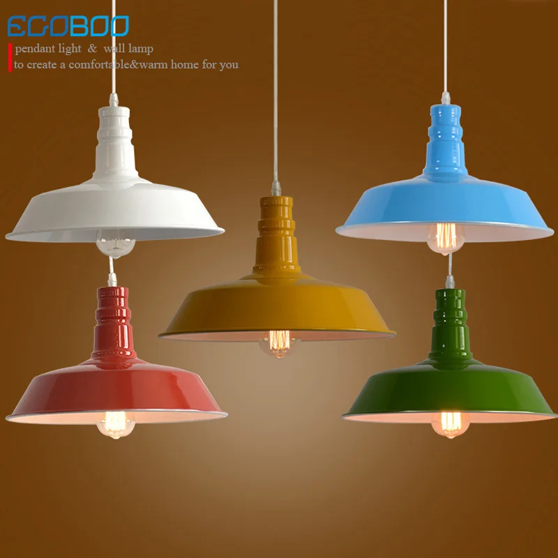 NEW Retro industrial LOFT style restaurant bar pendant lighting creative semicircle aluminum decoration lights E27
