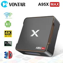 A95X MAX Android 8.1 TV Box 4GB 64GB Amlogic S905X2 Smart Set top Box Support PVR Video Recording 2.4G&5GHz Wifi BT4.2 1000M 4K