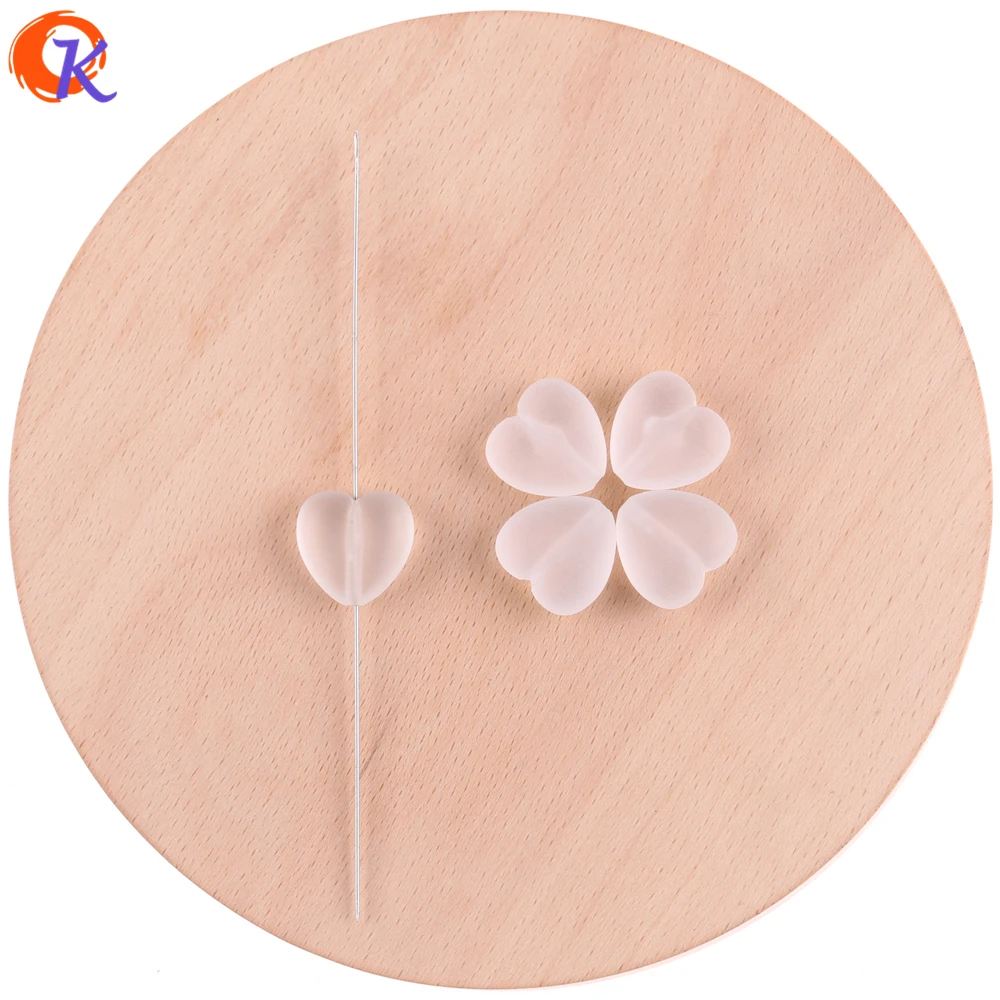 

Cordial Design 100Pcs 18*18MM Matte Beads (Shown As Picture) Clear Heart Acrylic Beads For Earring Jewelry Suppliers