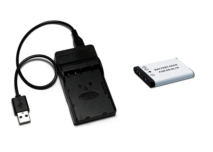 EN-EL19 ENEL19 EL19 Батарея + USB Зарядное устройство для цифровой камеры Nikon Coolpix S32 S33 S100 S2500