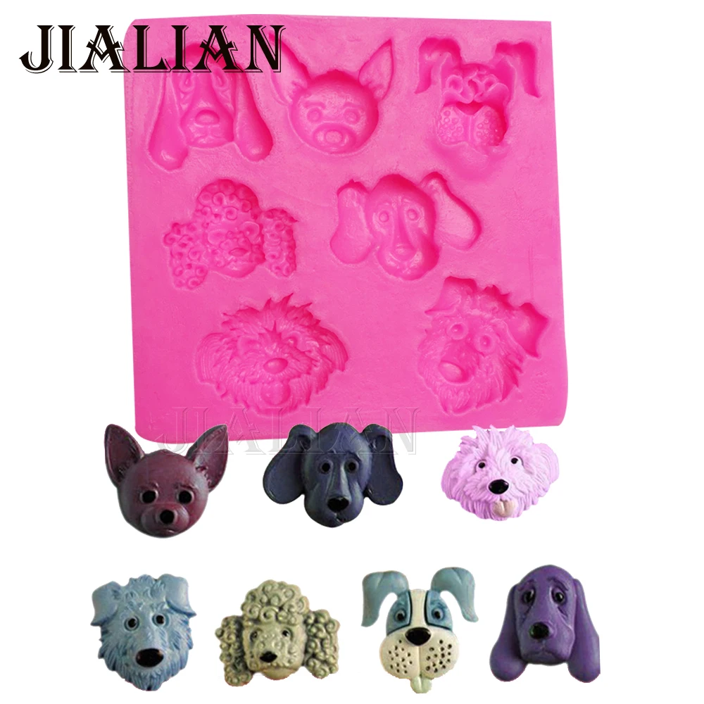 

3D Dog hound pooch Fondant Cake Decorating Tools Baking Mold Cartoon Forest Animals Figure Clay/rubber silicone mold T-0869