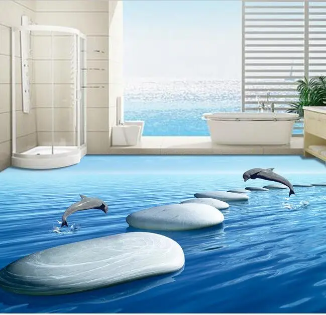

3 d pvc flooring custom 3d bathroom flooring 3 d underwater world pebbles dolphins to download 3d wall mural wallpaper