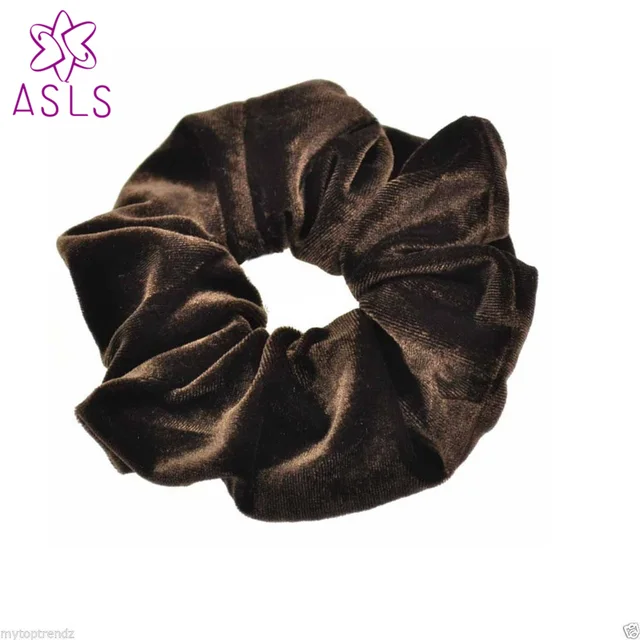 C New Fashion Luxury Soft Feel Velvet Hair Scrunchie Ponytail Donut Grip Loop Holder Stretchy Hair band for women
